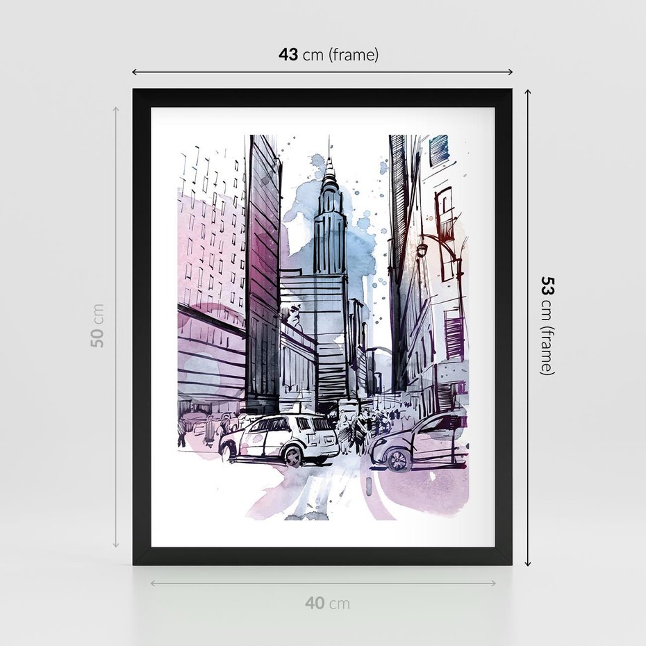 Plakat w ramie 40x50 - Miasto ożywione pulsującym życiem - szkocja, miasto - rama czarna