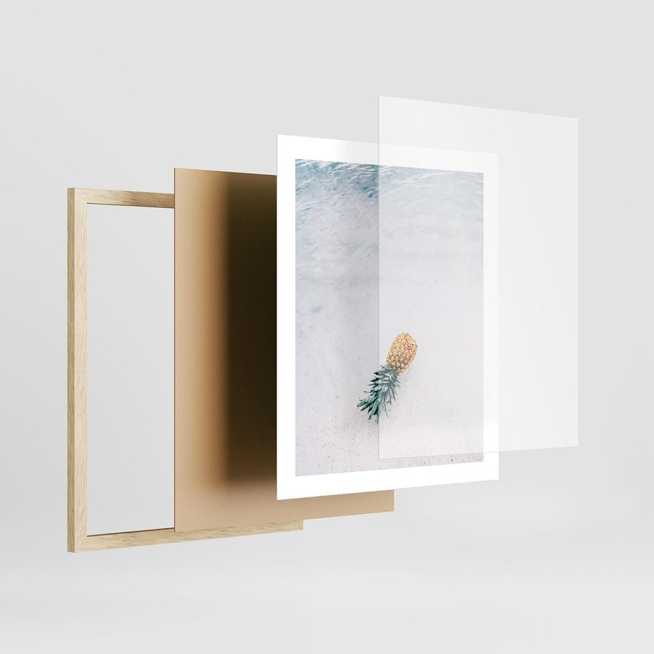 Plakat w ramie 40x50 - Smak Tropików - morze, plaża - rama drewno