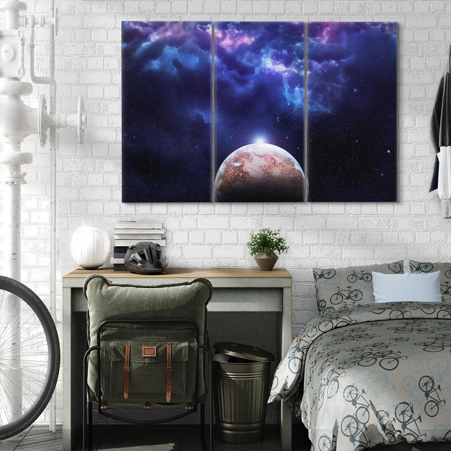 Obraz na płótnie 120x80 - Kosmos - Ziemia i Księżyc - kosmos, ziemia