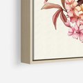 Obraz w ramie 80x120 - Kwiatowe Zanurzenie - japońska sztuka, ptak - rama drewno
