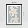 Plakat w ramie 40x50 - Błękit Kwiatów - kwiaty, nowoczesne i minimalistyczne - rama czarna