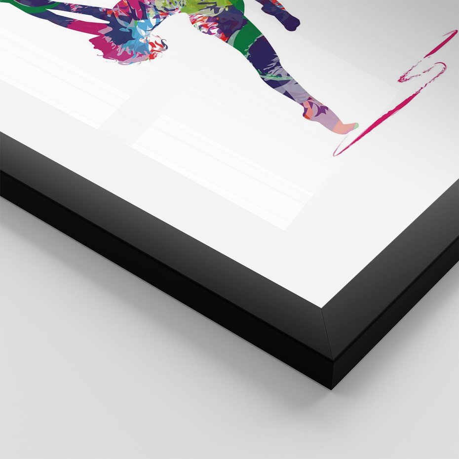 Plakat w ramie 30x40 - Taniec w akwareli - taniec, akwarela - rama czarna