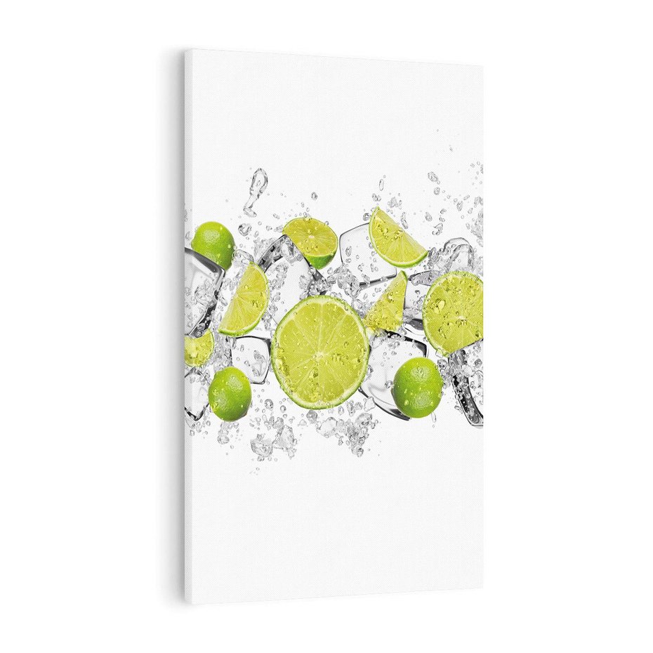 Obraz na płótnie 50x70 - Rześkość i smak - limonki, lód