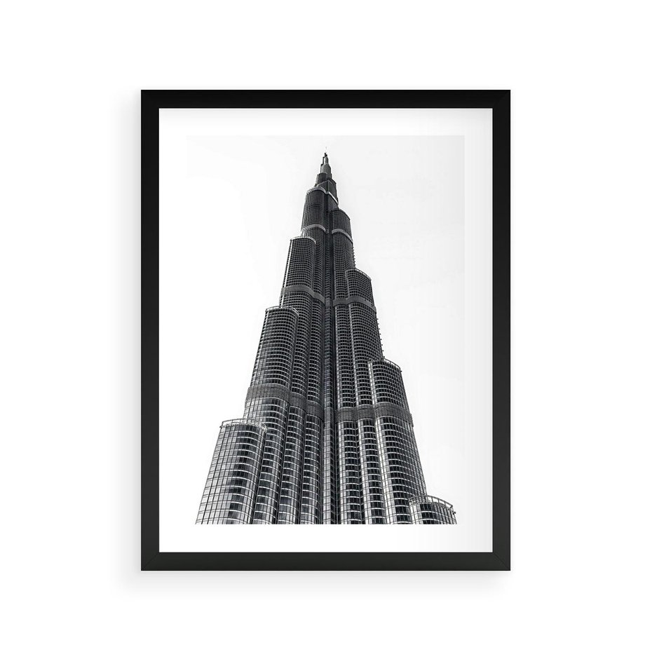 Plakat w ramie 30x40 - Wieżowiec w Monochromii - wieżowiec, architektura - rama czarna