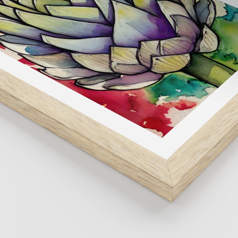 Plakat w ramie 30x40 - Zamknięte w Roślinie - abstrakcja, akwarela - rama drewno