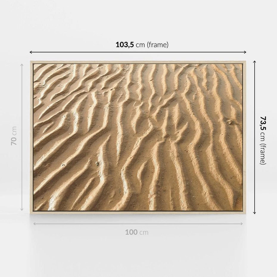 Obraz w ramie 100x70 - Piasek i Nieskończoność - pustynia, piasek - rama drewno