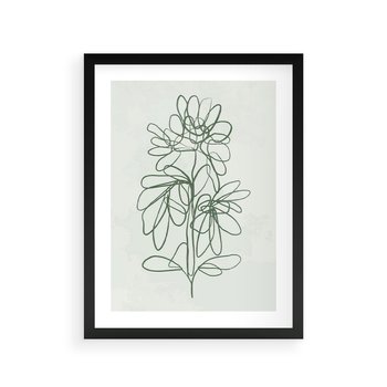 Plakat w ramie 30x40 - Spokojne Poddanie Naturze - zielony plakat, roślinne inspiracje - rama czarna