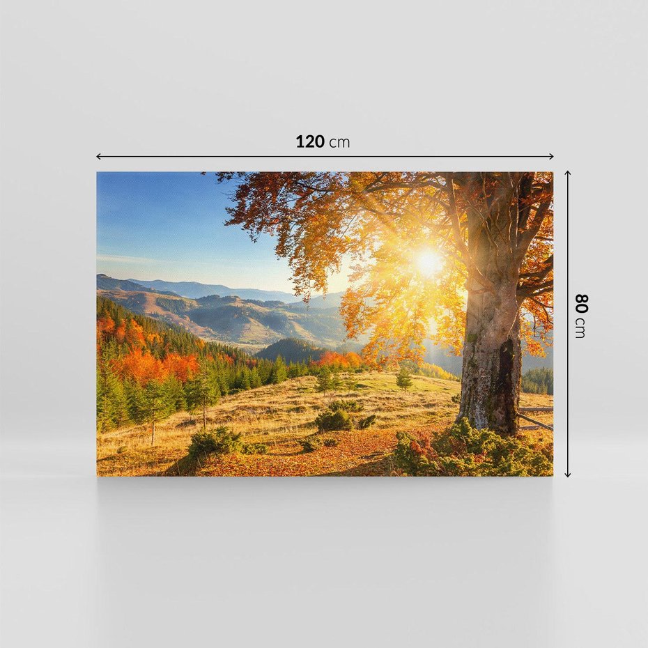 Obraz na płótnie 120x80 - Bliskość natury - góry, drzewo