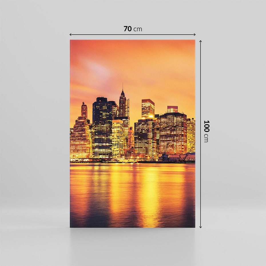 Obraz na płótnie 70x100 - Zachód słońca w Nowym Jorku - Nowy Jork, zachód