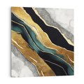 Obraz na płótnie 40x40 - Refrakcje płynącej rzeczywistości - jak marmurowa rzeka, linie złota