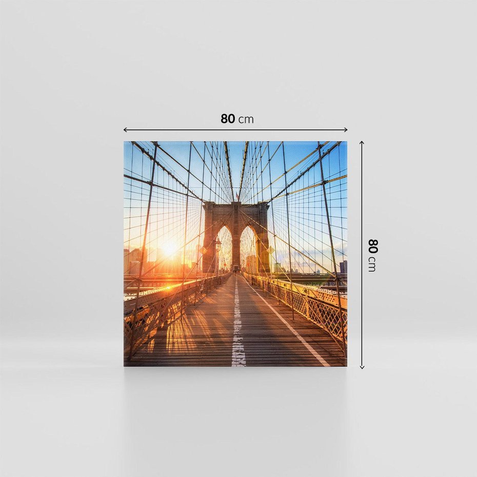 Obraz na płótnie 80x80 - Mosty Manhattanu - most, Nowy Jork