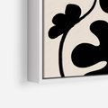 Obraz w ramie 50x50 - Wyjątkowość Boho - minimalistyczny abstrakcyjny obraz, prymitywne kwiaty - rama biała