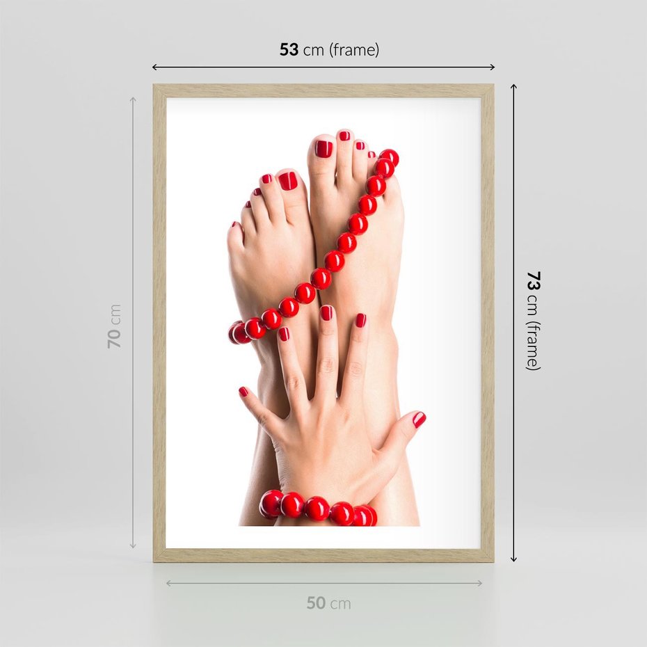 Plakat w ramie 50x70 - Manicure spa: piękno i relaks - manicure, spa - rama drewno