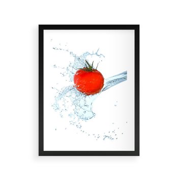 Plakat w ramie 50x70 - Apetyczna KuchniaNowoczesna Ekspresja - pomidor, jedzenie - rama czarna