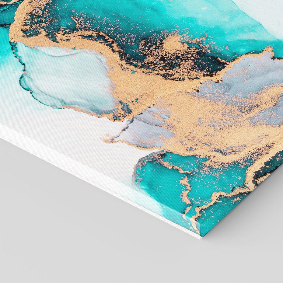 Obraz na płótnie 80x120 - Elegancja i Subtelność - marmur, złoto