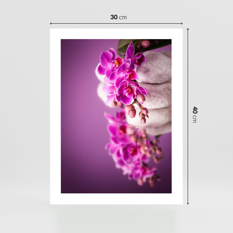 Plakat bez ramy 30x40 - Relaksująca orchidea w spa - spa, orchidea