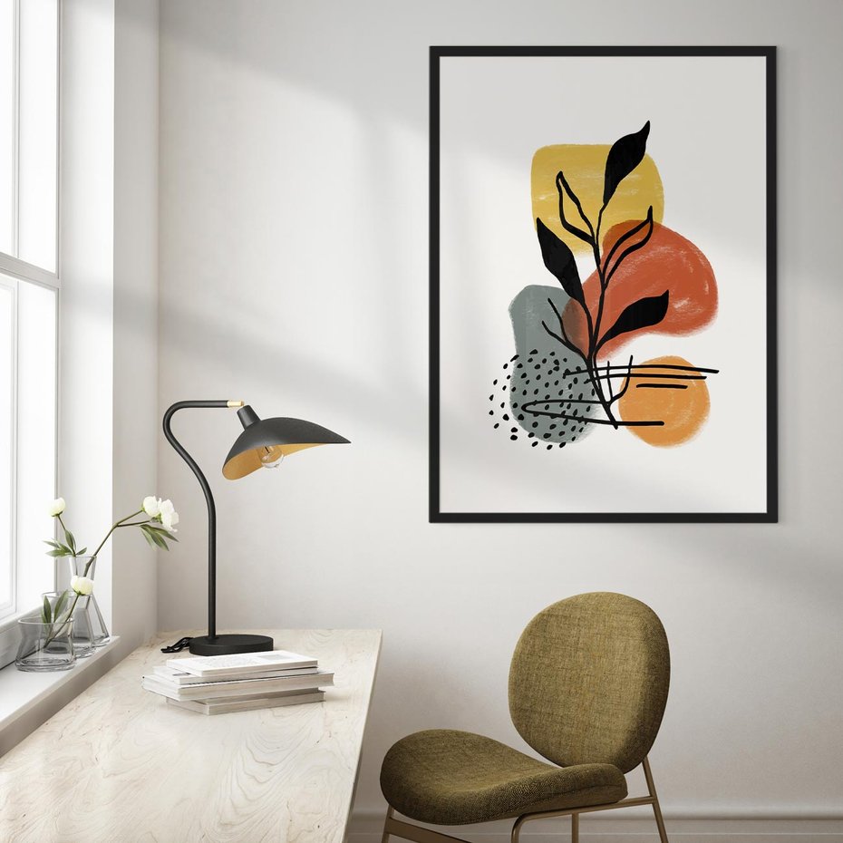 Plakat bez ramy 21x30 - Energetyczne Refleksje - abstrakcja, sztuka nowoczesna