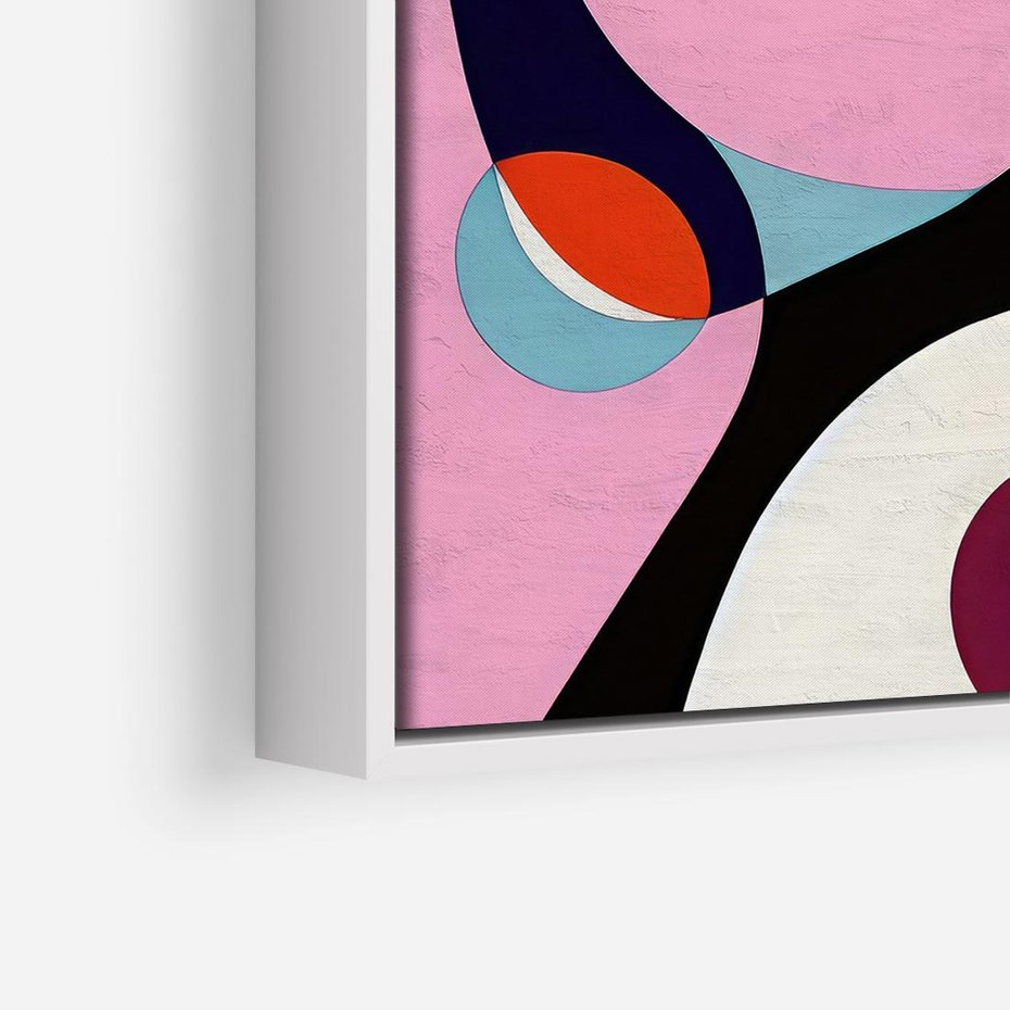 Obraz w ramie 80x80 - Kolorowe Ulotności - abstrakcyjny obraz olejny, żywe kolory - rama biała