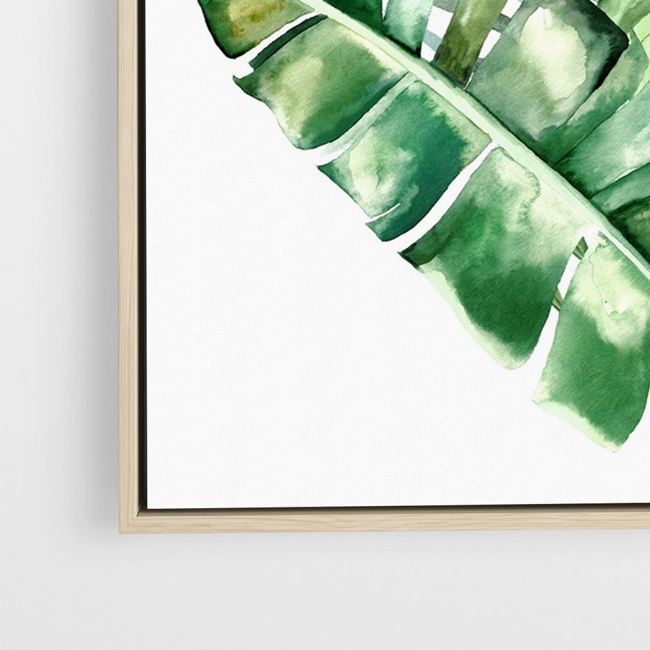 Obraz w ramie 80x120 - Piękno Złotej Rośliny - złote, liście - rama drewno