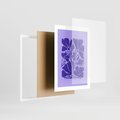 Plakat w ramie 30x40 - Migocące Boho Wibracje - kwiaty, energetyczne fioletowe tło - rama biała
