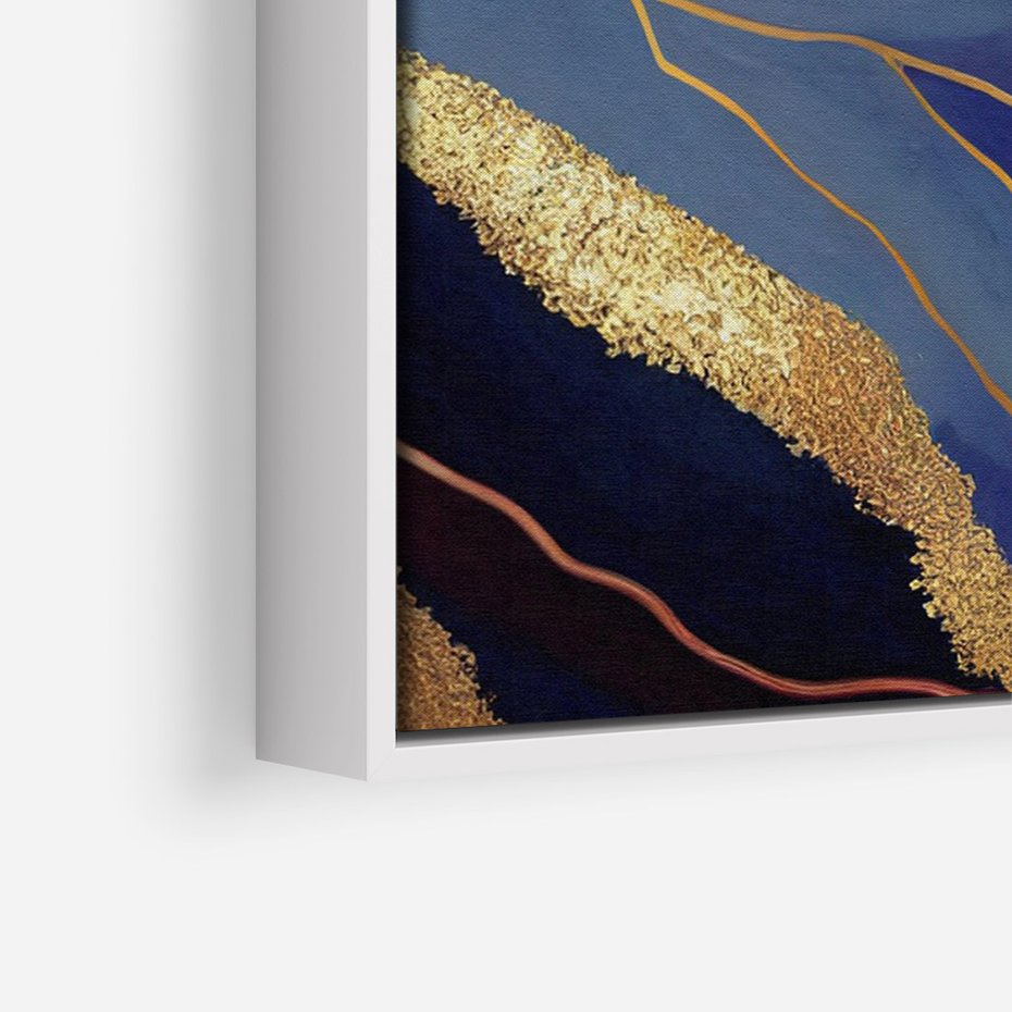 Obraz w ramie 50x70 - Sztorm malarskich emocji - marmur, abstrakcyjna grafika - rama biała