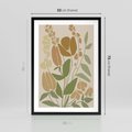 Plakat w ramie 50x70 - Beżowo i Roślinnie - nowoczesny plakat, roślinność - rama czarna