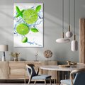Obraz na płótnie 80x120 - Świeżość limonek w wodzie - limonki, woda