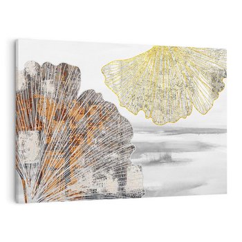 Obraz na płótnie 70x50 - Złote liście melancholii - liście miłorzębu, tekstura