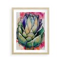 Plakat w ramie 40x50 - Estetyczna Roślina - abstrakcja, akwarela - rama drewno