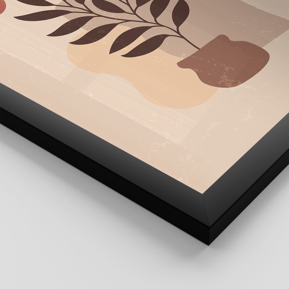 Zestaw obrazy w ramie 30x40 galeria - Boho, rośliny, liście - rama czarna