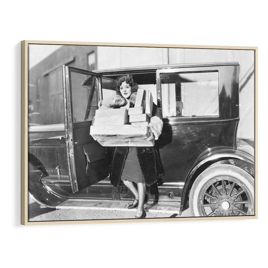 Obraz w ramie 100x70 - Nostalgiczna Podróż - fotografia vintage, lata 30 - rama drewno