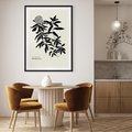 Plakat bez ramy 21x30 - Szept kwiatowej wyobraźni - czarno biała grafika, roślinność