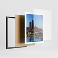 Plakat w ramie 40x50 - Miasto nad Rzeką - miasto, rzeka - rama czarna