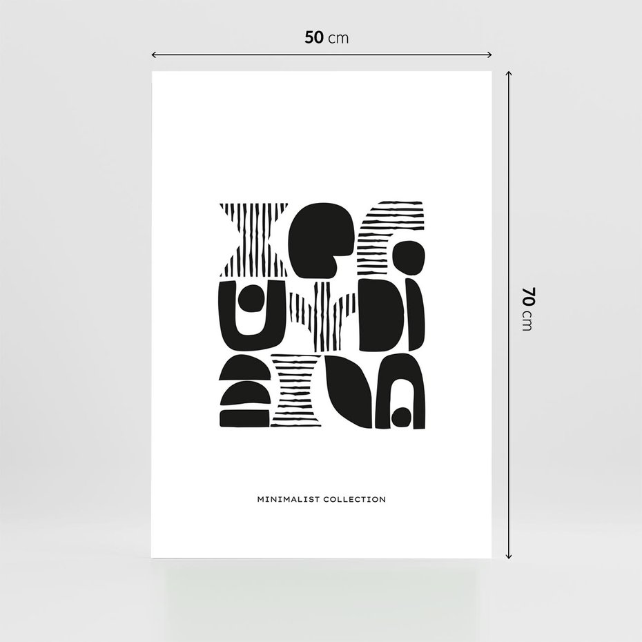 Plakat bez ramy 50x70 - Taniec Dziwacznych Kresek - minimalistyczny plakat, czarno biały