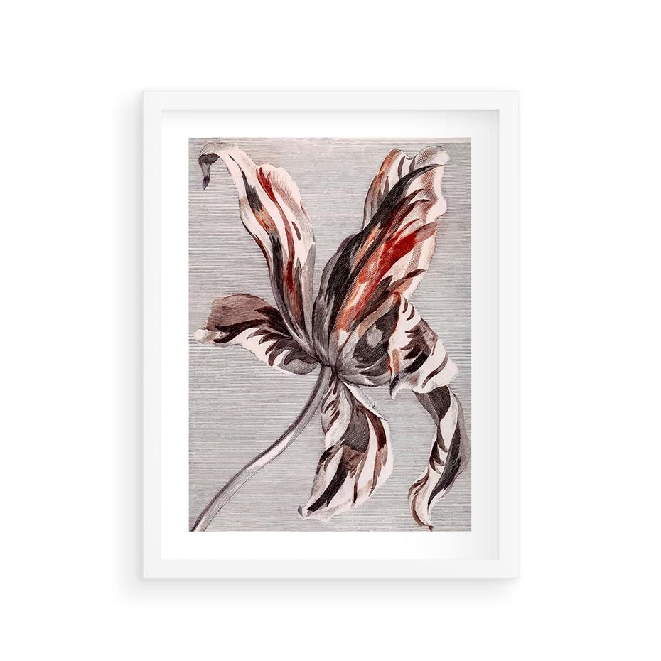 Plakat w ramie 30x40 - Graficzna Elegancja - nowoczesna sztuka, grafika - rama biała