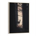 Obraz w ramie 80x120 - Sarnie Skoki - zdjęcie, klimatyczny las - rama drewno