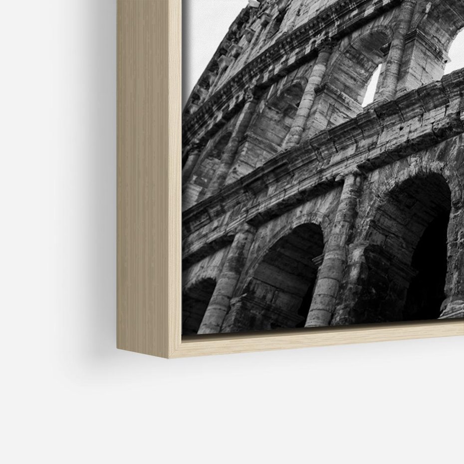 Obraz w ramie 70x50 - Koloseum w Czarnej Bieli - antyczna architektura, koloseum - rama drewno