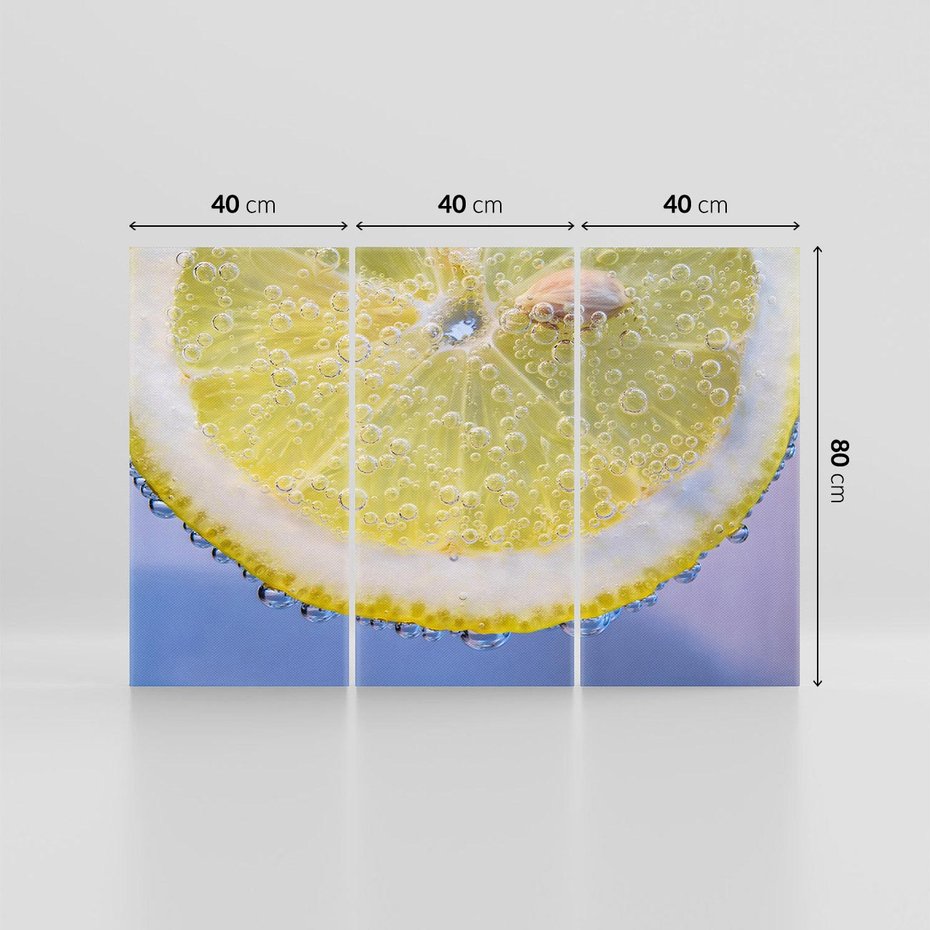 Obraz na płótnie 120x80 - Cytryna - Żółte Orzeźwienie - cytryna, owoce