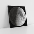 Obraz na płótnie 40x40 - Kontrastowy księżyc w czerni i bieli - księżyc, czarno