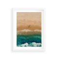 Plakat w ramie 30x40 - Nadbrzeżna Harmonia - plaża, morze - rama biała