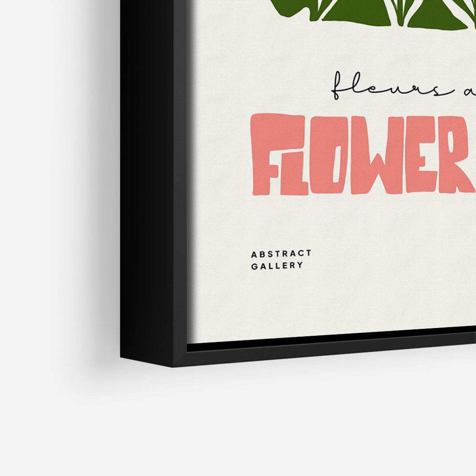 Obraz w ramie 50x70 - Symfonia Kolorowych Kształtów - nowoczesna grafika, kwiatowa kompozycja - rama czarna