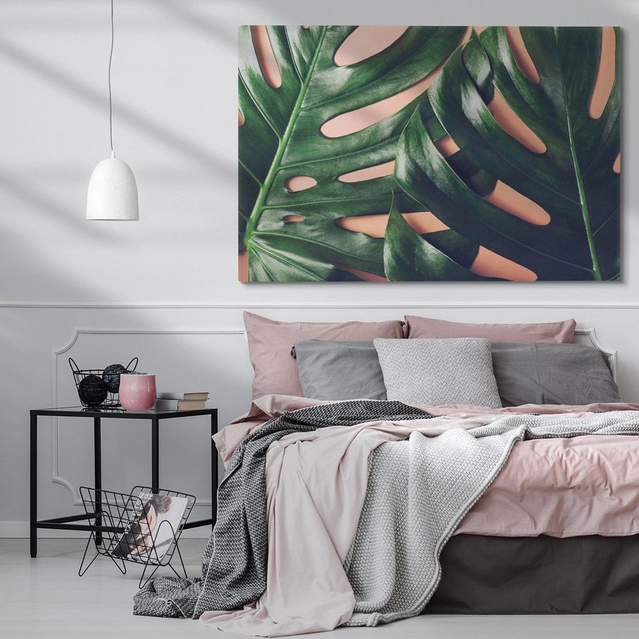 Obraz na płótnie 120x80 - Monstera Liście - monstera, liście