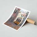 Plakat bez ramy 30x40 - Lizbońskie tramwaje - podróż w czasie - Lizbona, tramwaj