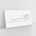 Obraz na płótnie 100x50 - Postać na Łóżku - one line art, szkic