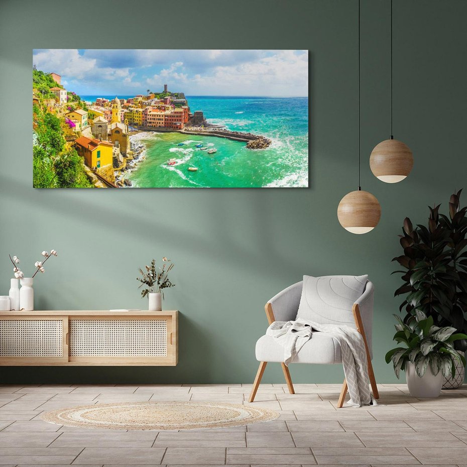 Obraz na płótnie 120x60 - Morze włoskich łodzi - Włochy, łodzie