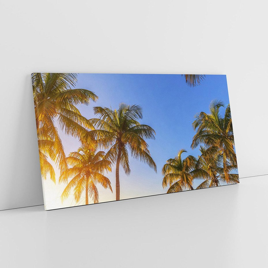 Obraz na płótnie 120x60 - Rajskie palmy w tropikalnym raju - palmy, tropiki