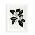 Plakat w ramie 50x70 - Spojrzenie w kształty kwiatów - kwiaty magnolii, minimalizm - rama biała