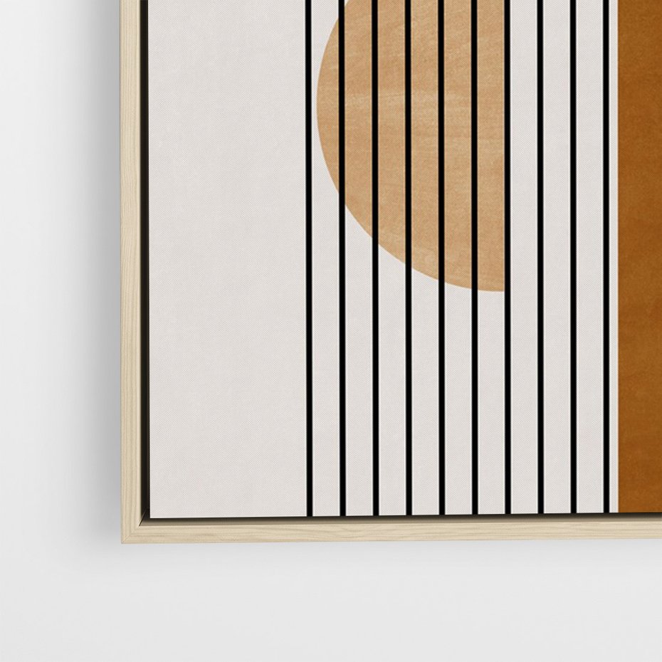 Obraz w ramie 70x100 - Wewnętrzne Labirynty Form - styl mid century, nowoczesna sztuka - rama drewno