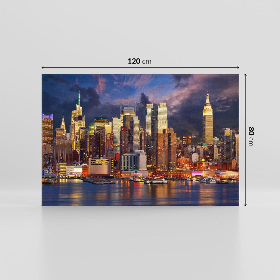 Obraz na płótnie 120x80 - Miasto Nocy - Nowy Jork, miasto