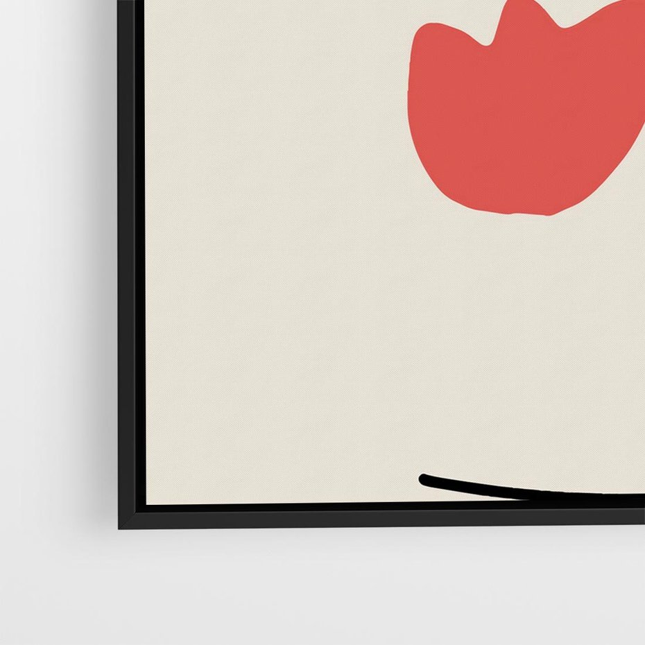 Obraz w ramie 50x50 - Taniec Przenikających Plam - abstrakcyjny obraz, przypomina twarz - rama czarna